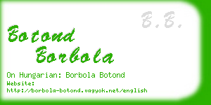 botond borbola business card